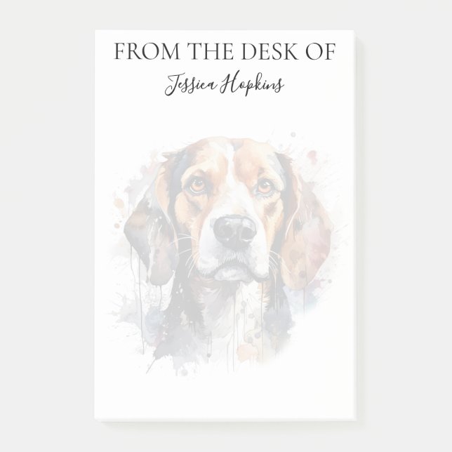 Notas Post-it® Beagle Lover Monogrammed Dog (Anverso)
