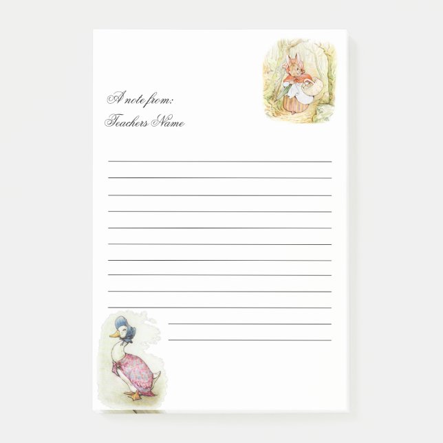 Notas Post-it® Beatrix Potter, Jemima Puddle Duck Sra. Conejo (Anverso)