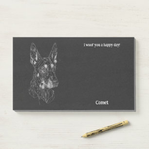 Notas Post-it® Beauceron Abstract Art Dog Name