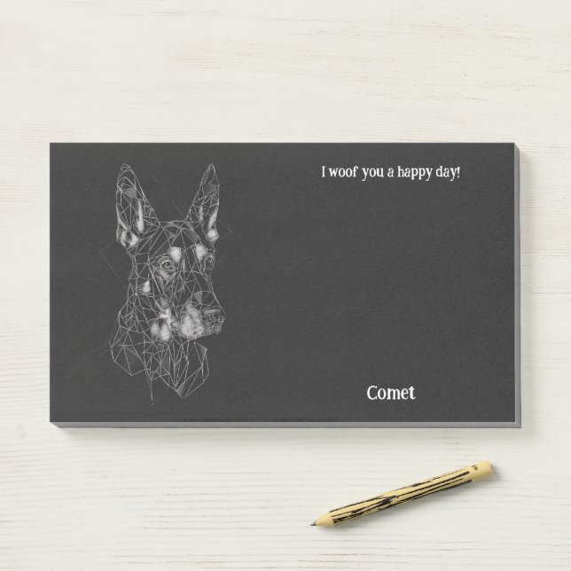 Notas Post-it® Beauceron Abstract Art Dog Name (En escritorio)
