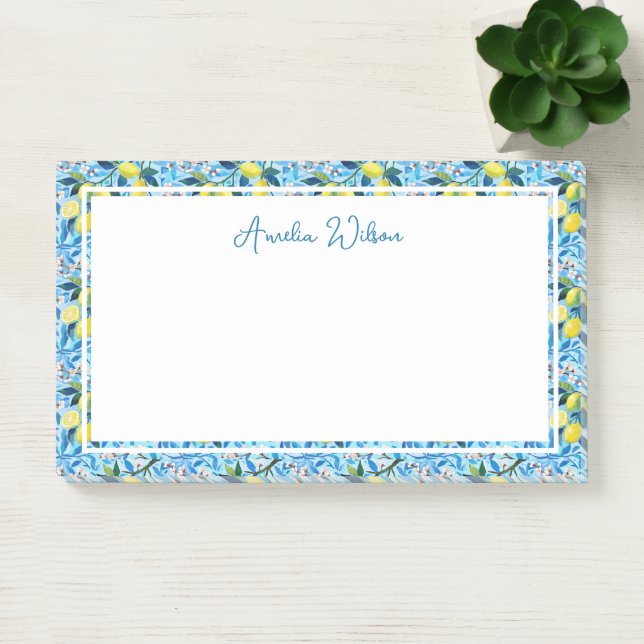 Notas Post-it® Beautiful Pattern of Vibrant Lemons Personalized (Oficina)