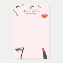 Notas Post-it® Beauty Biz Eyelashes Litros Maquillaje Mascara Ros