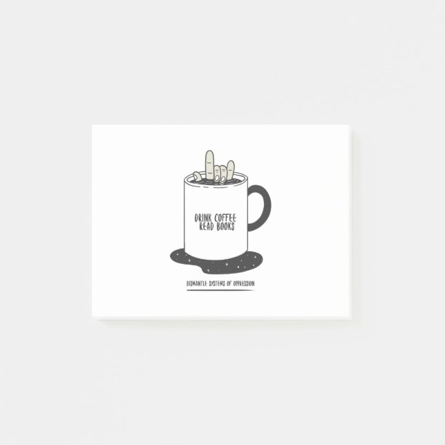 Notas Post-it® Bebe Café Lee Libros Desmonta Sistemas (Anverso)