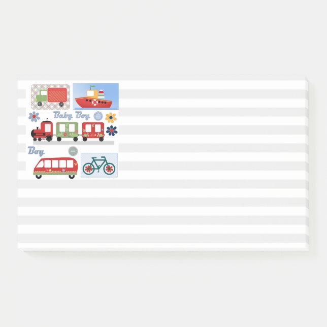 Notas Post-it® Bebé, coche (Anverso)