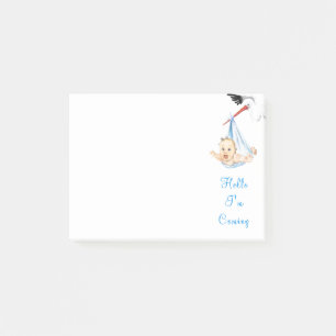 Notas Post-it® Bebé de transporte de cigüeñas - Hola - Agrega