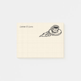 Notas Post-it® Bebida de Latte del café del vuelo o tiempo del t