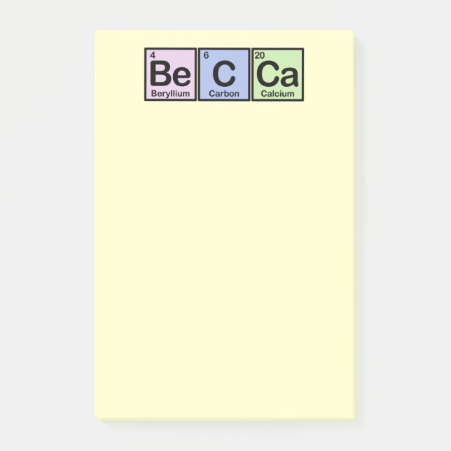 Notas Post-it® Becca hizo de elementos (Anverso)