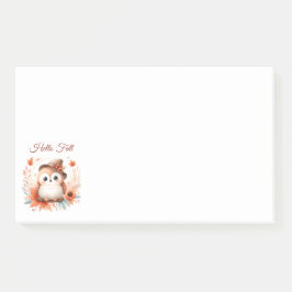 Notas Post-it® Bechuza de otoño sentada en una rama