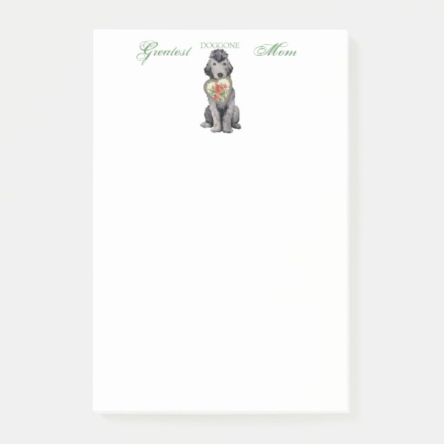 Notas Post-it® Bedlington Terrier Heart Mom Post-it Notes (Anverso)