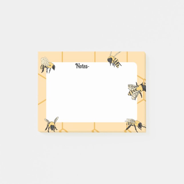 Notas Post-it® Bees Honeycomb Bee Farm (Anverso)