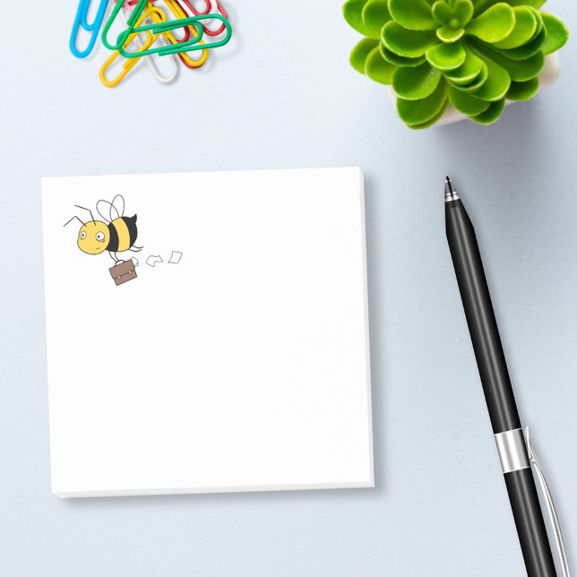 Notas Post-it® Beezness Bee, Cansada, Maletín de Abejas Estresada (Subido por el creador)