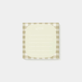 Notas Post-it® Beige Plaid Note Design