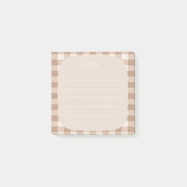 Notas Post-it® Beige Plaid Note Design