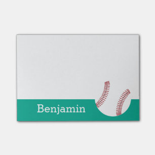 Notas Post-it® Béisbol con el nombre de encargo - esmeralda