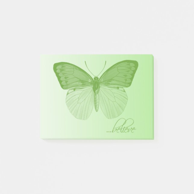 Notas Post-it® Believe Butterfly Lime (Anverso)