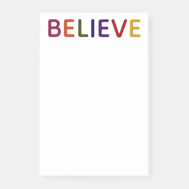 Notas Post-it® Believe Multicolored (Anverso)