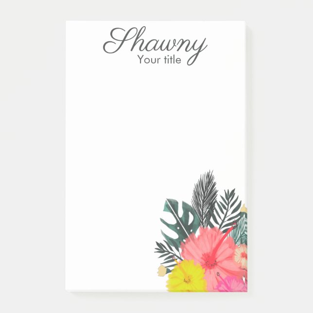 Notas Post-it® Belleza de salón de maquillaje botánico tropical (Anverso)