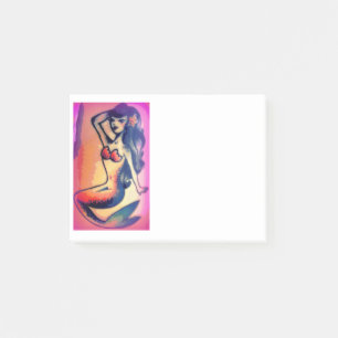 Notas Post-it® belleza de sirena de pelo oscuro