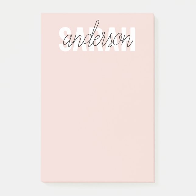 Notas Post-it® Belleza rosa pastel moderna Personalizada (Anverso)
