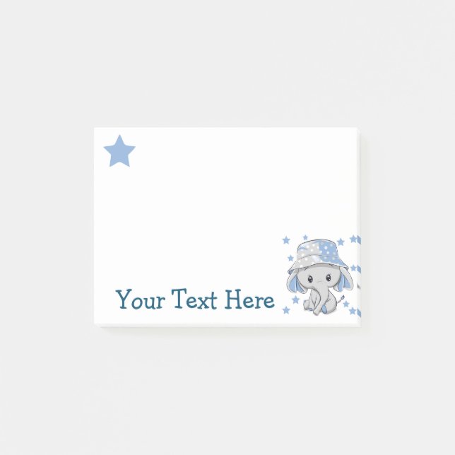 Notas Post-it® Bello Niño Elefante Bebé  (Anverso)
