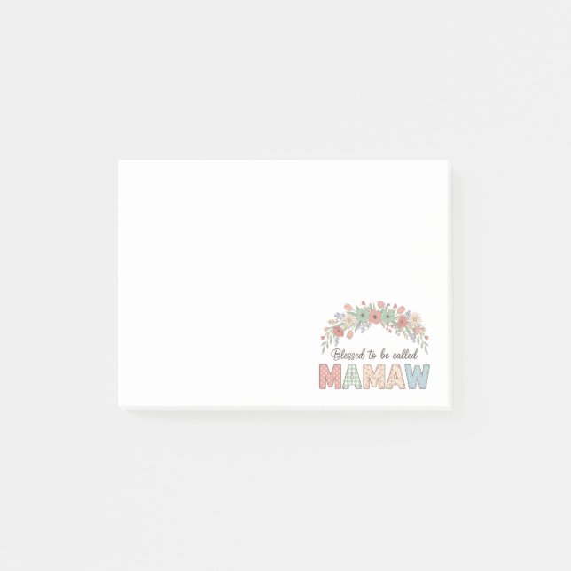 Notas Post-it® Bendecida por ser llamada Mamaw (Anverso)