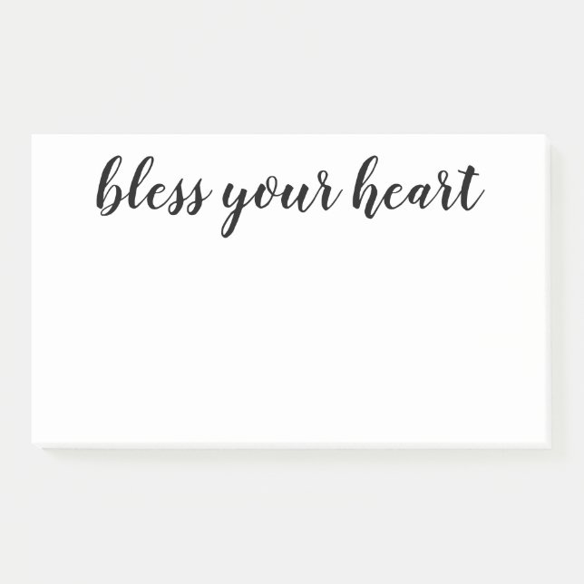Notas Post-it® Bendice Tu Corazón Letra Negra (Anverso)