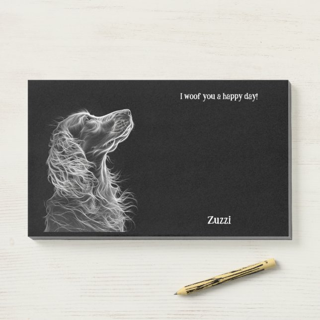 Notas Post-it® Bergamasco Resumen Nombre del perro de arte (En escritorio)