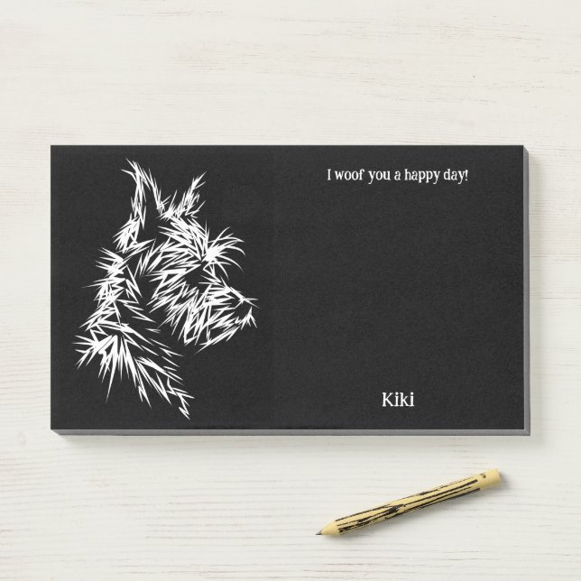 Notas Post-it® Berger Picard Abstract Art Dog Name (En escritorio)