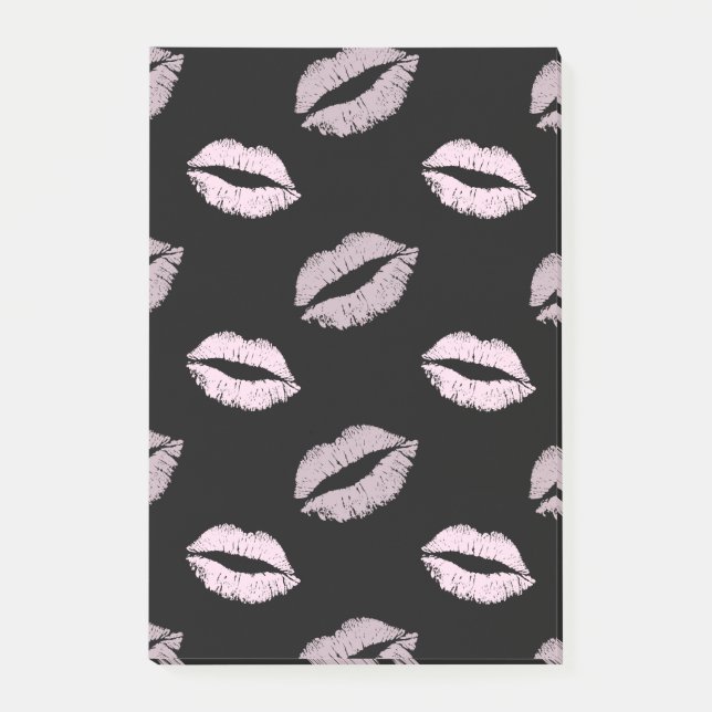Notas Post-it® Besos Rosados Plateados (Anverso)