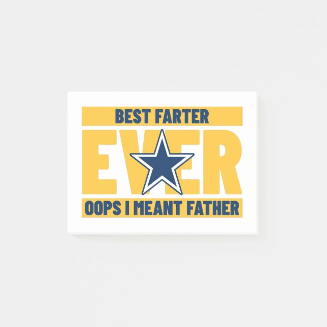 Notas Post-it® Best Farter Ever Oops I Meant Father (Anverso)