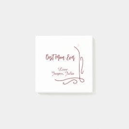 Notas Post-it® Best mom ever red love Spanish border stylish 