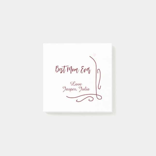 Notas Post-it® Best mom ever red love Spanish border stylish  (Anverso)