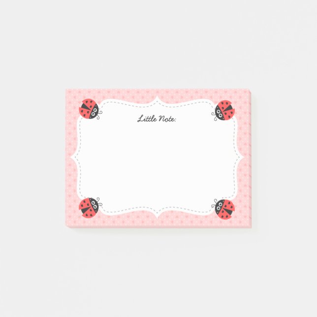 Notas Post-it® Bicho largo con corazón para Chicas (Anverso)