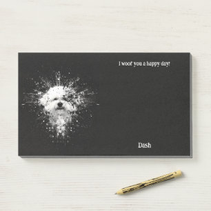 Notas Post-it® Bichon Frise Abstract Art Dog Name