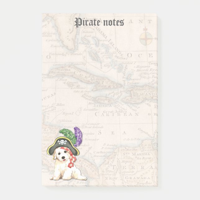 Notas Post-it® Bichon Frise Pirate (Anverso)
