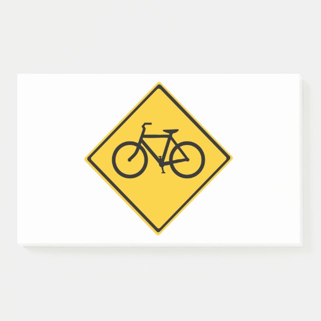 Notas Post-it® Bicicleta de Rótulo por carretera (Anverso)