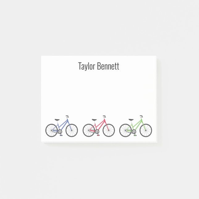 Notas Post-it® Bicicletas coloridas Notepad Post-it personalizado (Anverso)