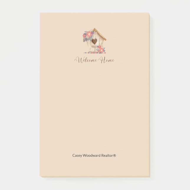 Notas Post-it® Bienvenida Felicidades a Realtor de Casa (Anverso)