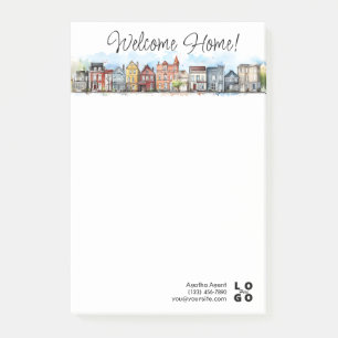 Notas Post-it® Bienvenida Regalo de cierre inmobiliario