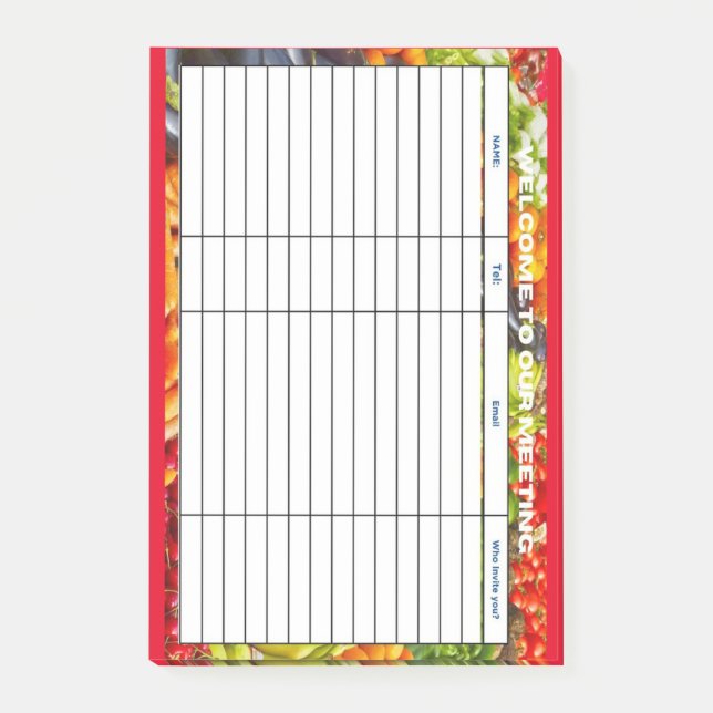 NOTAS POST-IT® BIENVENIDOS A NUESTRA REUNIÓN (Anverso)