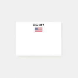 Notas Post-it® Big Sky USA Bandera estadounidense de color claro