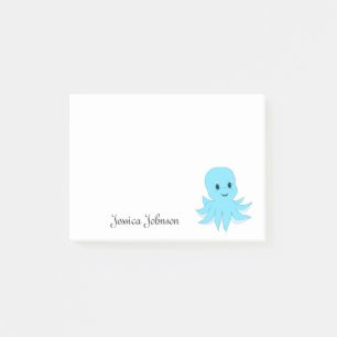 Notas Post-it® Billete de pulpo azul graso divertido personalizad