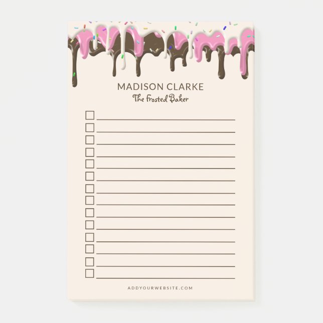 Notas Post-it® Billetes de Baked Goods Bakery Business Post-it (Anverso)