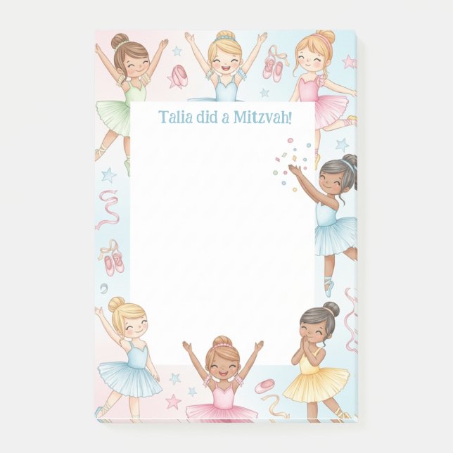 Notas Post-it® Billetes de la bailarina Ballet Ballerina Personal (Anverso)
