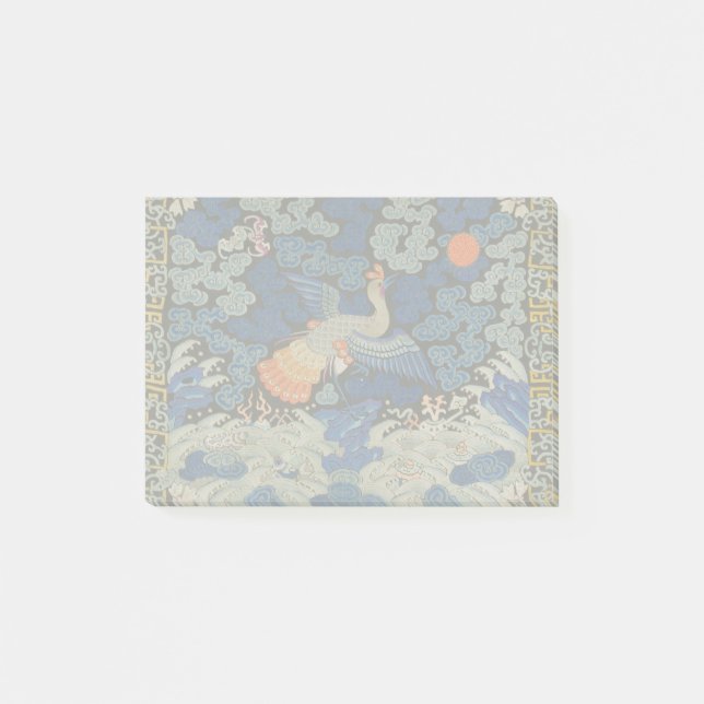Notas Post-it® Bird Blue Chinese Embroidery Vintage (Anverso)