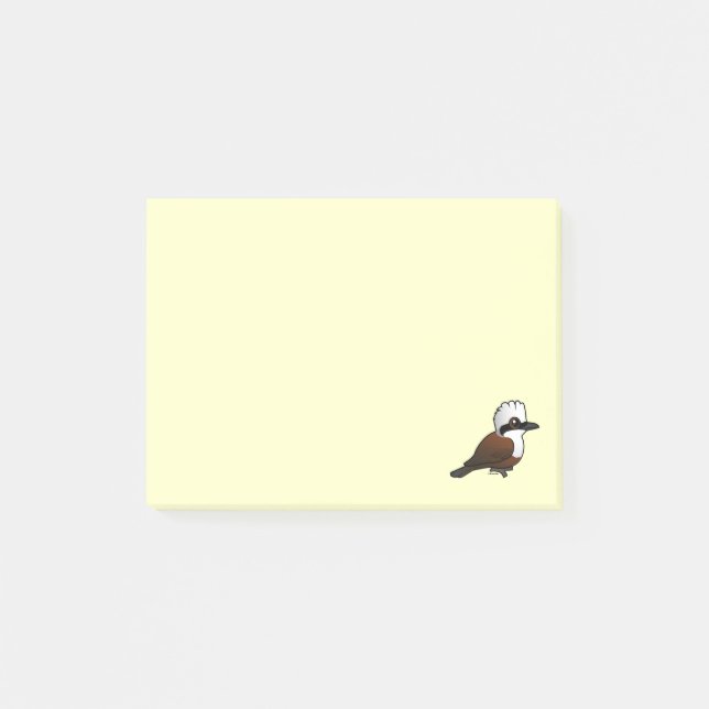 Notas Post-it® Birdorable Laughingthrush Blanco-con cresta (Anverso)