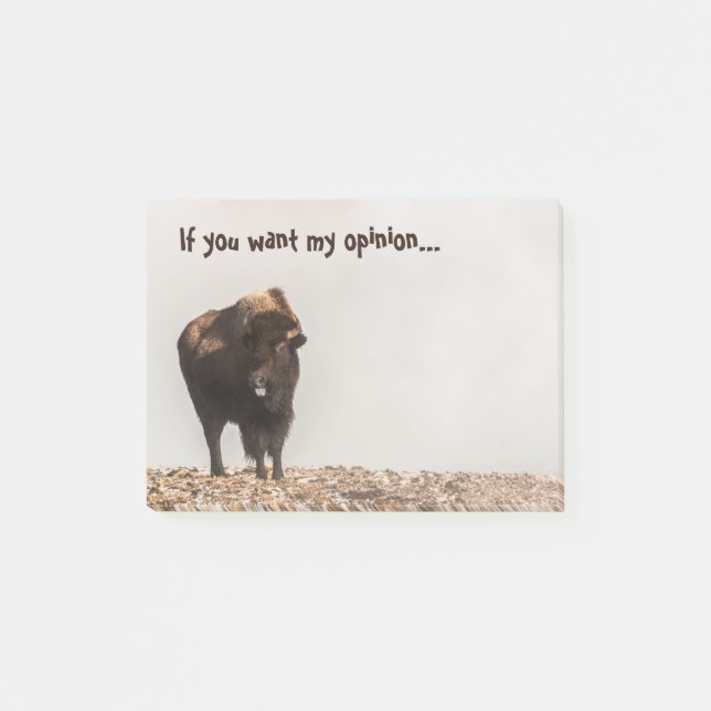 Notas Post-it® Bison Sacando su lengua - Humor - Divertido (Anverso)