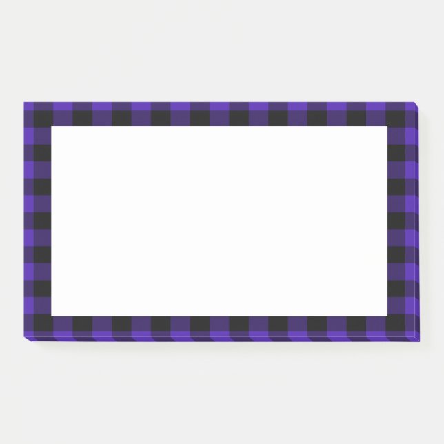 Notas Post-it® Black and Blue Check Framed Post it Notes (Anverso)