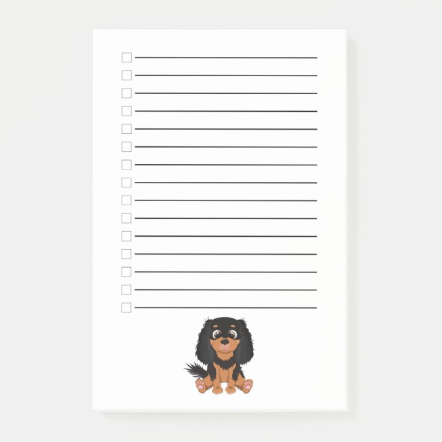 Notas Post-it® Black and Tan Cavalier King Charles Spaniel     (Anverso)