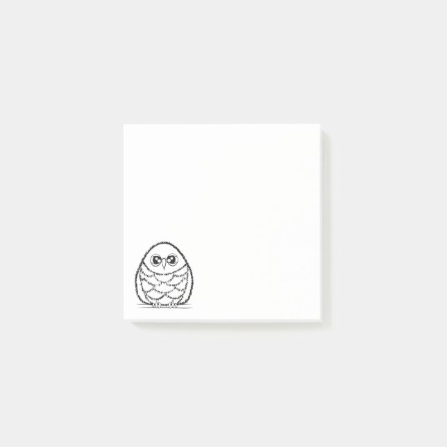 Notas Post-it® Black and White Owl Illustration (Anverso)